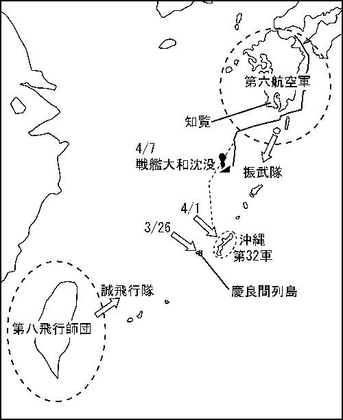 航空特攻作戦地図